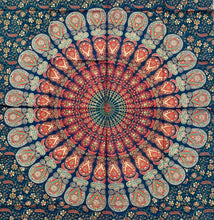 Load image into Gallery viewer, Lotus Mandala Tapestry Wall Hanging Decor 80”X50” Green
