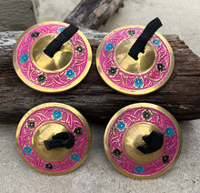 Load image into Gallery viewer, Pairs Brass Floral Finger Cymbals Zills for Belly Dancing