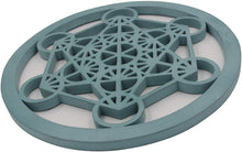 Load image into Gallery viewer, Large Metatron Cube Sacred Geometry Handcrafted Wooden Wall Decor (Turquoise, 15.75 Inches) - DharmaObjects