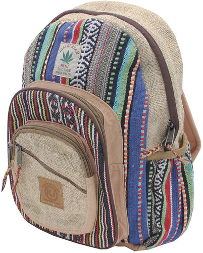 Handmade Natural Hemp Nepal Backpack Purse for Women & Girls Small Lightweight Daypack (DAYPACK1) - DharmaObjects