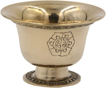 Load image into Gallery viewer, Ghee Lamp Holder Candle Holder Tibetan Brass Oil Butter Lamp Buddhist Supplies (Medium) - DharmaObjects