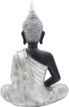Load image into Gallery viewer, Meditating Buddha Statue Zen Mindfulness Peace Harmony (Silver, 11 Inches) - DharmaObjects