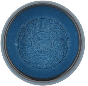 Yoga Meditation 6 Inches 8 Lucky Symbols Singing Bowl/Cushion/Leather Mallet Gift Set (Turquoise) - DharmaObjects