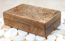 Load image into Gallery viewer, Hand Carved Celtic Cross Wooden Box Keepsake Jewelry Storage