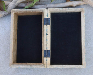 Hand Carved Pentagram Star Wooden Box Keepsake Jewelry Storage