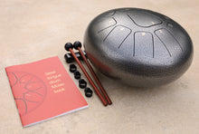 Load image into Gallery viewer, Steel Tongue Drum 11 Notes 10 Inches Tank Drum, Handpan Drum, Chakra Drum, Percussion with Padded Travel Bag, Mallets, Book and More