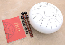 Load image into Gallery viewer, Steel Tongue Drum 11 Notes 10 Inches Tank Drum, Handpan Drum, Chakra Drum, Percussion with Padded Travel Bag, Mallets, Book and More
