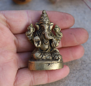 Ganesh Ganesha Ganpati Statue Hindu Elephant God of Success Solid Brass