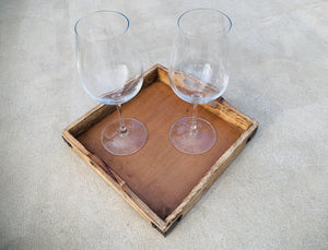 Set of 3 Nesting Country Style Wooden Serving Trays